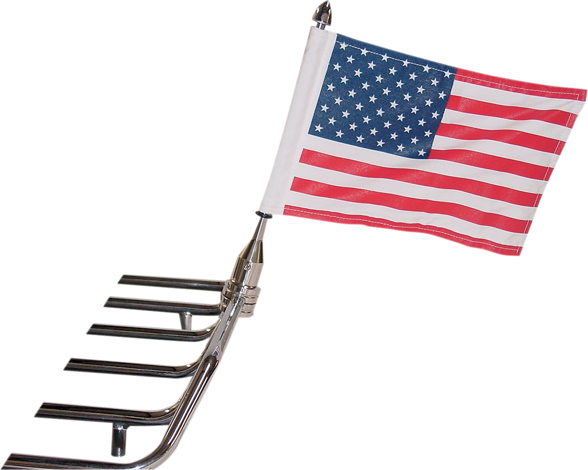 Ciro Chrome Tour Pack Solid Flag Mount With American Flag for Harley Indian