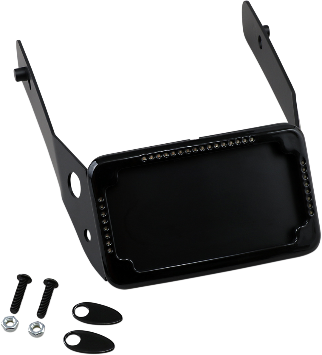 Cycle Visions Black Slick Signals License Plate Frame for 10-17 Harley FXDWG