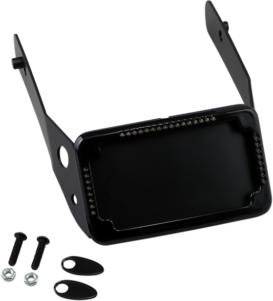 Cycle Visions Black Slick Signals License Plate Frame for 10-17 Harley FXDWG