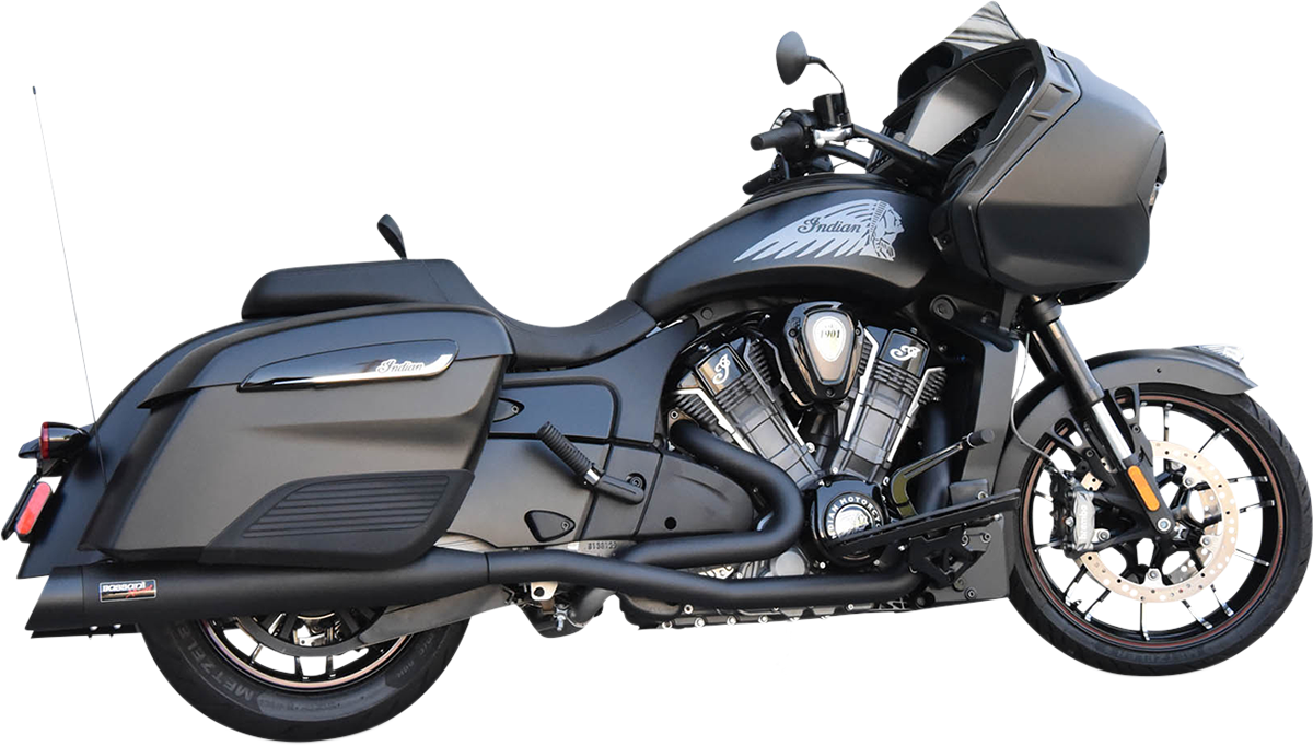 Bassani Black 2 into 2 True Dual Exhaust System 20-21 Indian Challenger Limited