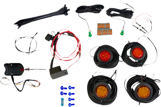 Custom Dynamics Universal ATV UTV Offroad Amber Red LED Turn Signal Kit & Switch