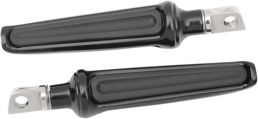 Performance Machine Black Contour Universal Male Mount Footpegs for Harley