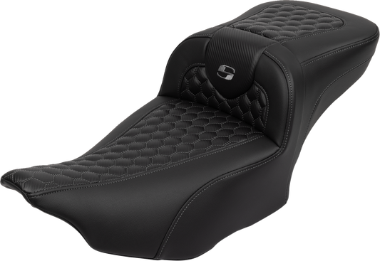 Saddlemen Roadsofa Dark Gray Honeycomb Extended Gel Seat 2023-25 Harley Touring