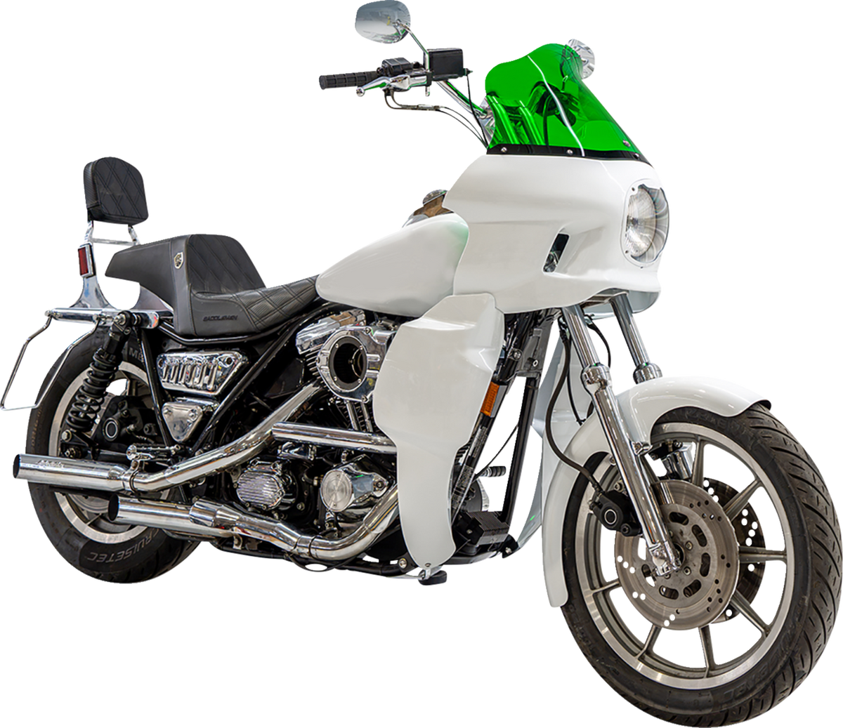 Klock Werks Kolor Flare 12.5" Green Windshield fits Saddlemen S-RT Mini Fairing