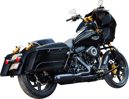 S&S Cycle 2-into-1 Qualifier Black Exhaust System for 2017-2023 Harley Touring