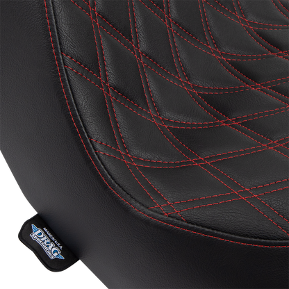 Drag Specialties Predator III Red Seat for 2018-25 Harley Softail Low Rider FXLR