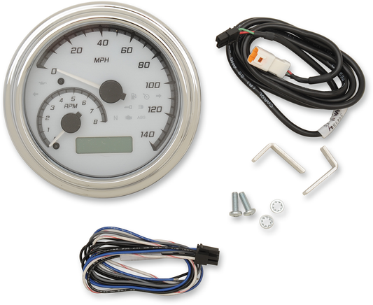 Dakota Digital Chrome White MVX Tank Mounted Speedometer 2011-21 Harley Softail