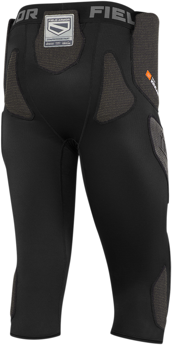 Icon Mens Black Field Armor Textile Motorcycle Riding Racing Compression Pants