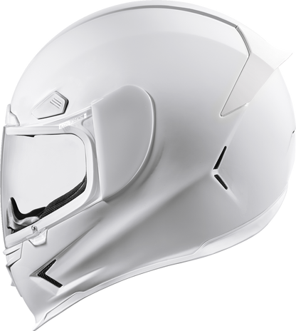 Icon Airframe Solid Gloss White Full Face Unisex Adult Street Motorcycle Helmet