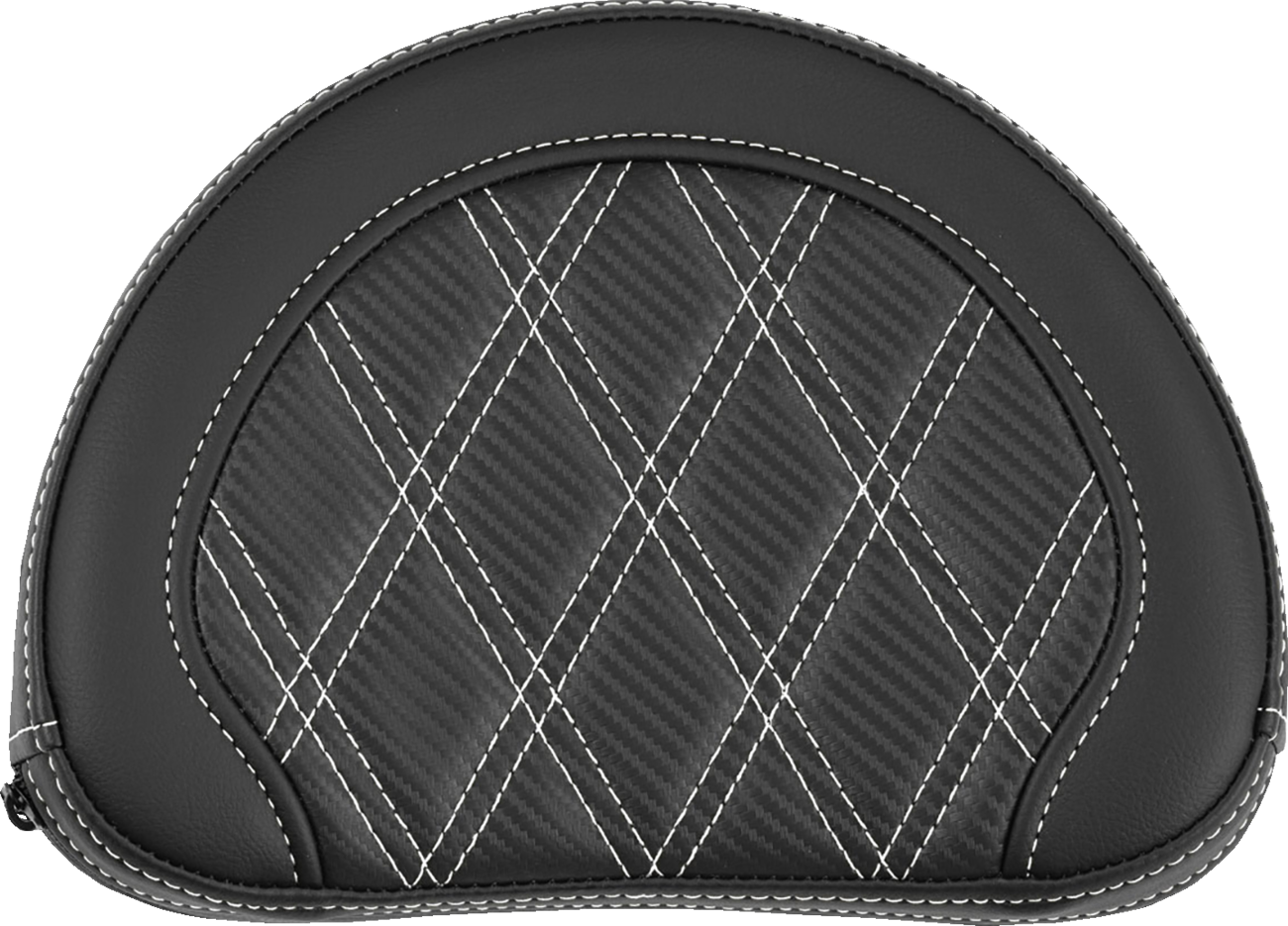 Saddlemen Contour White Carbon Lattice Stitch Sissy Bar Backrest Pad for Harley