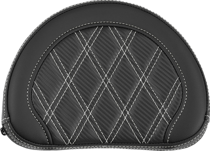 Saddlemen Contour White Carbon Lattice Stitch Sissy Bar Backrest Pad for Harley