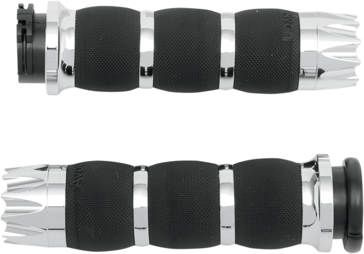 Avon Excalibur Chrome Air Cushioned Grips 1980-2022 Harley Softail Touring XL