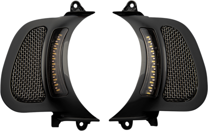 Custom Dynamics LED Turn Signal Fairing Vent Inserts 2015-2024 Harley Road Glide