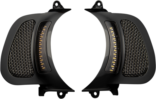 Custom Dynamics LED Turn Signal Fairing Vent Inserts 2015-2024 Harley Road Glide