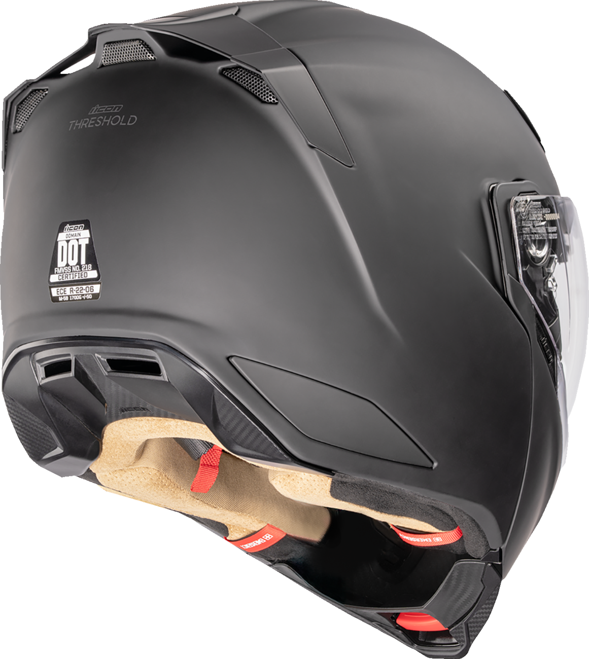 Icon Threshold Matte Black Modular Full Face Unisex Adult Motorcycle Helmet