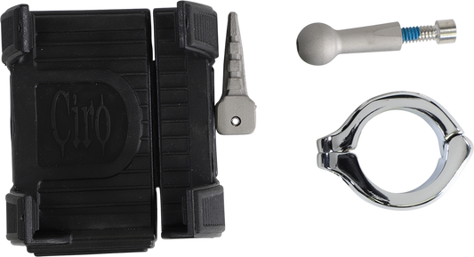 Ciro Chrome 1-1/4" Handlebar Smartphone/GPS Holder & Mount for Harley Street UTV