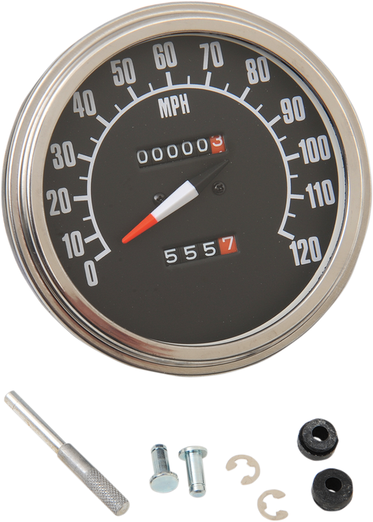 Drag Specialties 1:1 MPH 5" Motorcycle Speedometer Speedo 62-83 Harley Touring