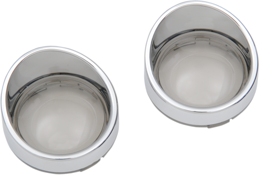 Drag Specialties Deuce Chrome Smoke Turn Signal Lenses & Visor for Harley