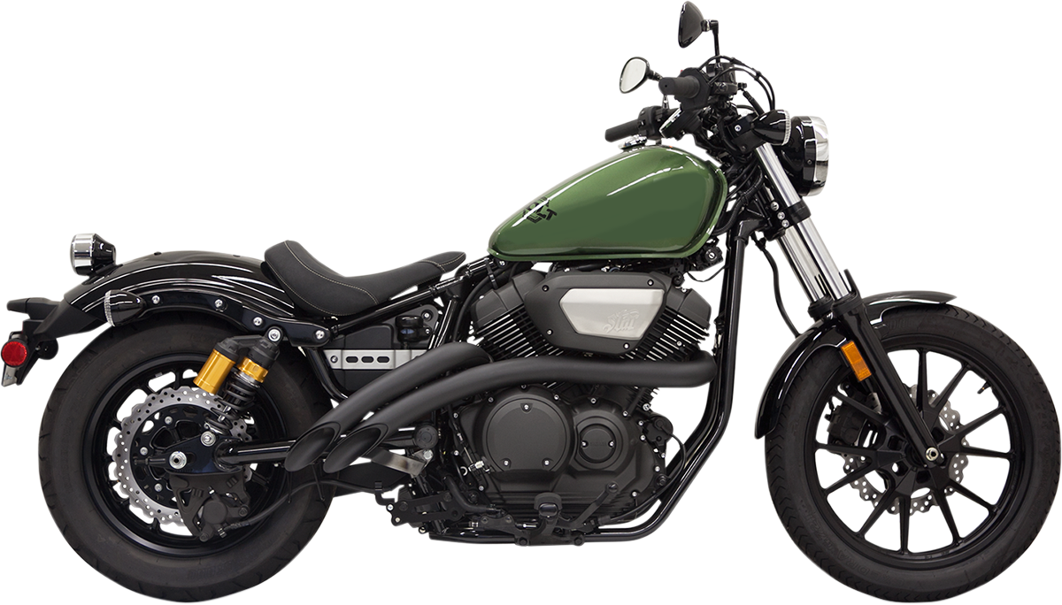 Bassani Black Radius Sweeper 2-2 Exhaust 2014-2019 Yamaha Bolt XV 950 Spec