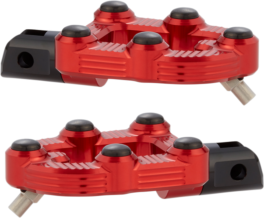 Arlen Ness Red MX Billet Aluminum Rubber Driver Footpegs for Harley Indian