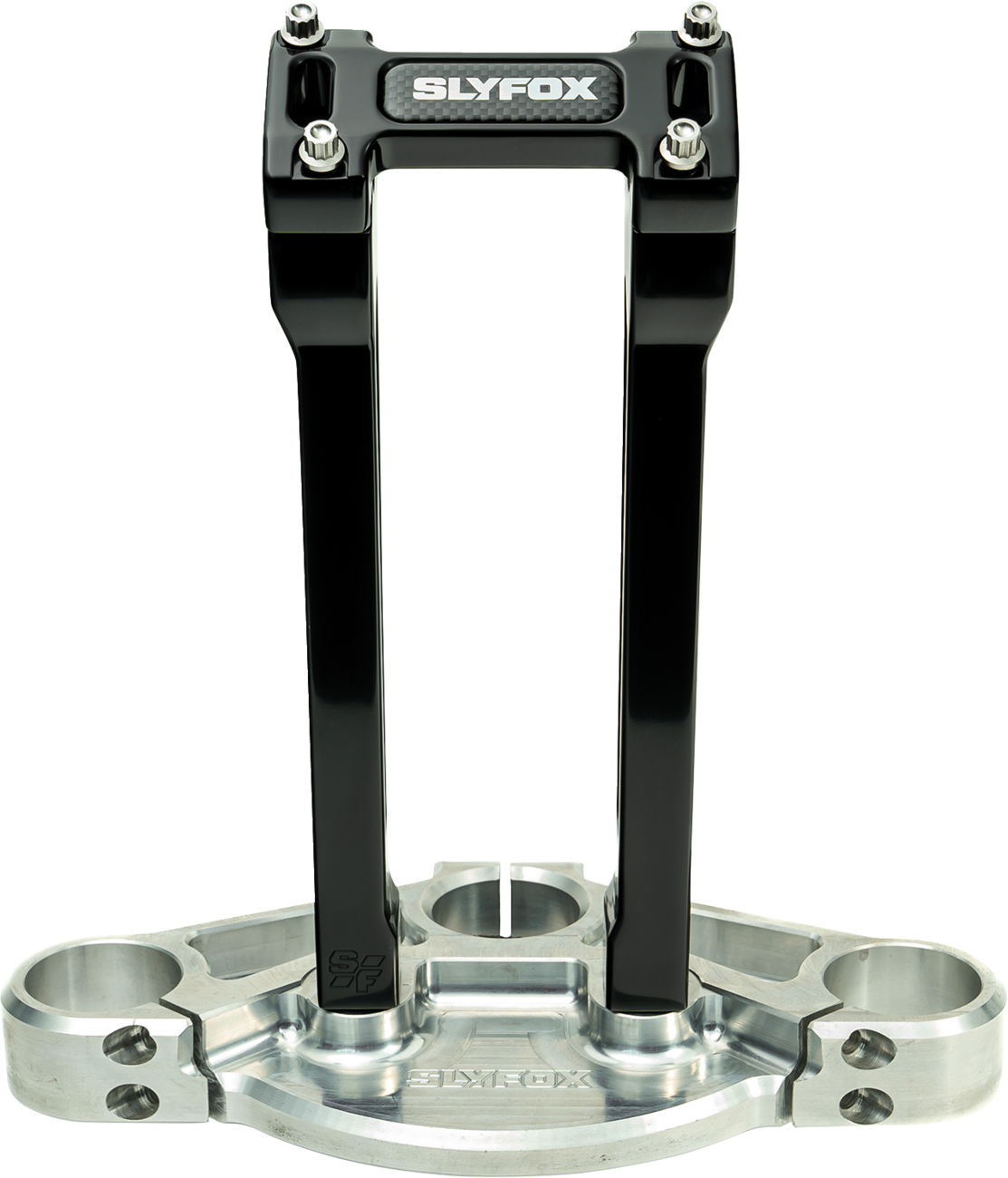 Slyfox Black 10" Straight Riser Top Clamp Kit for Harley Davidson 1" Handlebars