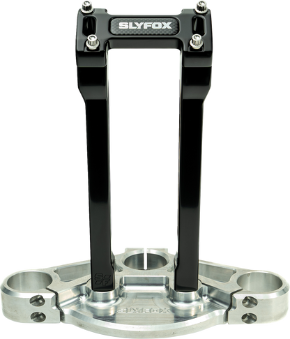 Slyfox Black 10" Straight Riser Top Clamp Kit for Harley Davidson 1" Handlebars