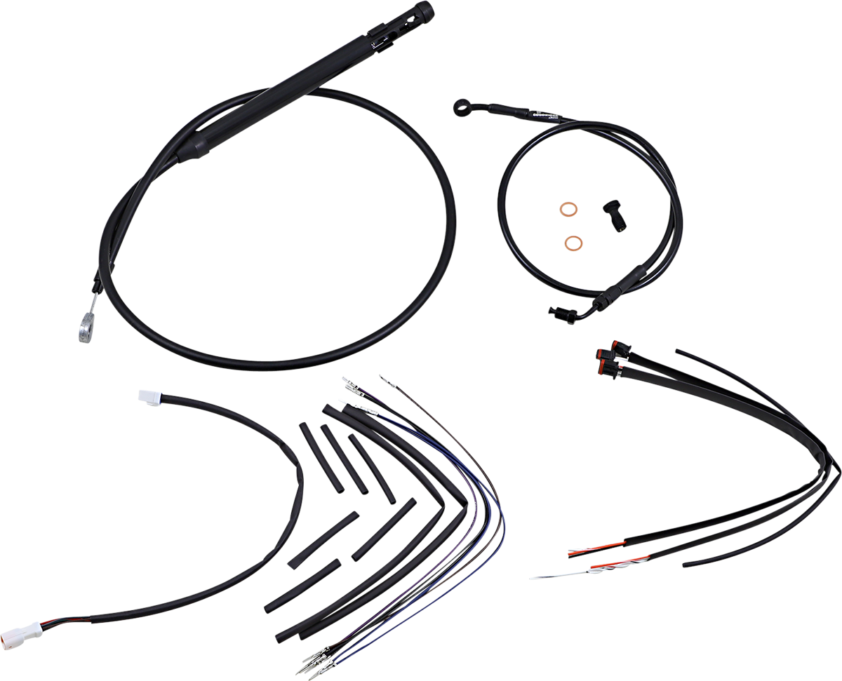Burly Brand 16" Ape Hanger Handlebar ABS Cable Kit for 2018-2024 Harley Softail