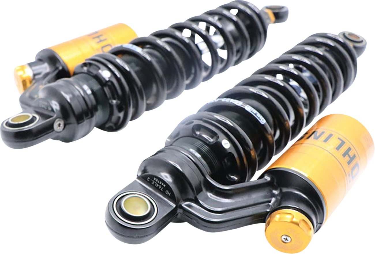 Ohlins HD 765 Twin 13" STX36 Blackline Rear Shocks for 1991-2017 Harley Dyna FXD