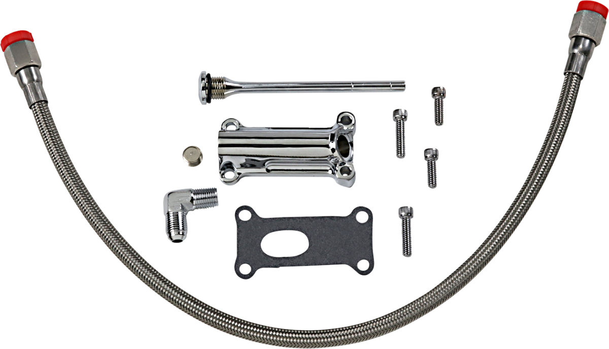 Drag Specialties Chrome Engine Oil Spout Kit 2002-2006 Harley Touring FLHR FLTR
