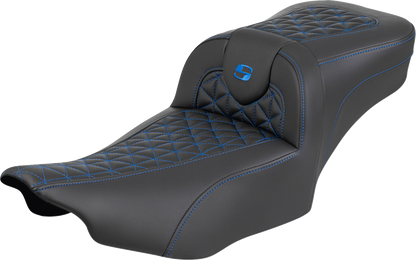 Saddlemen Roadsofa Blue Tri Gripper Extended Seat for 2023-2025 Harley Touring