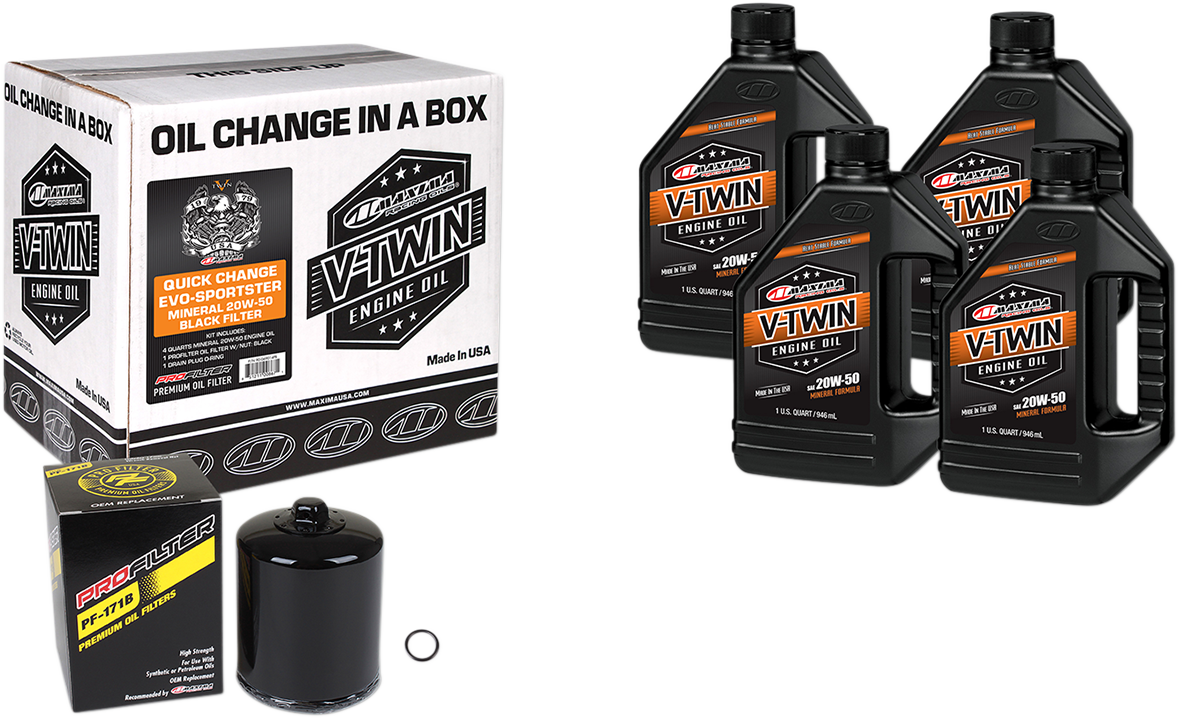 Maxima Racing Conventional 20W-50 Qick Oil Change Kit 1984-2022 Harley Sportster