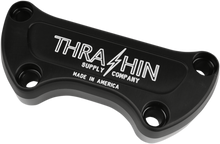Thrashin Supply 1" Black Anodized Twice Cut Handlebar Clamp for Harley Davidson