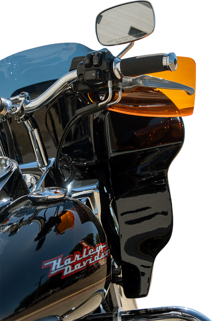Klock Werks Flare Orange Ice Hand Guards for 2002-2025 Harley Hydraulic Clutch