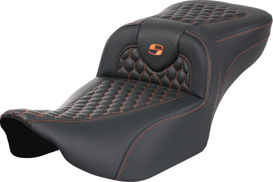 Saddlemen Roadsofa Orange Honeycomb Extended Gel Seat for 2023-25 Harley Touring