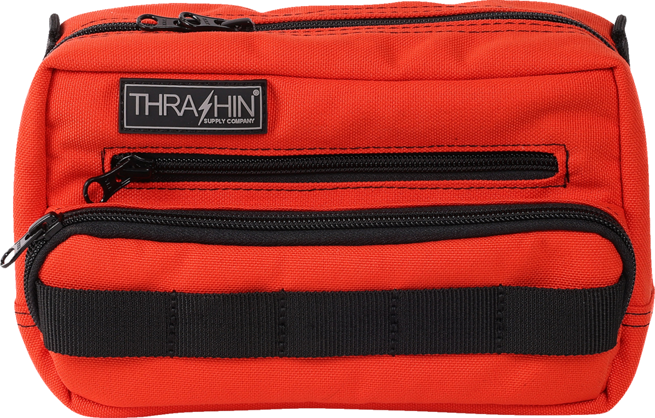 Thrashin Supply Orange Motorcycle Handlebar Storage Bag Plus for Harley THB-0028