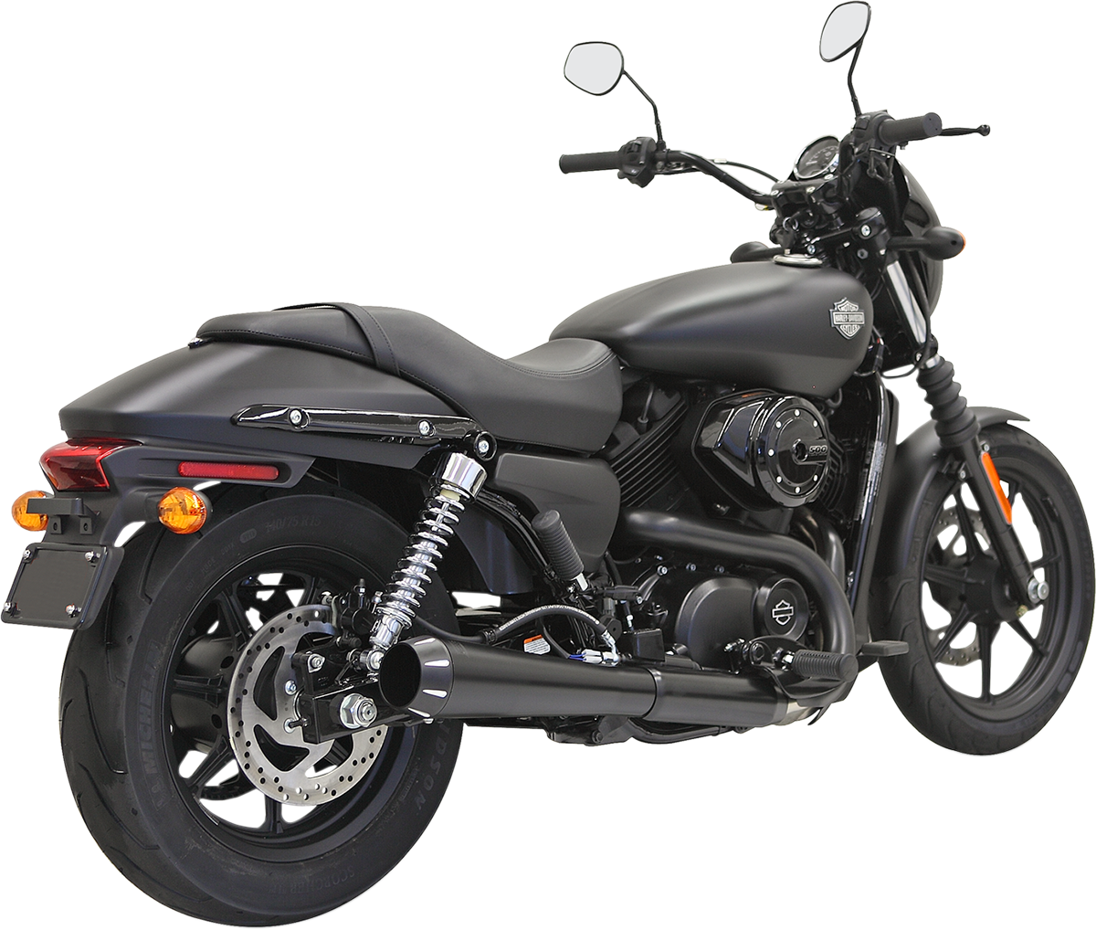Bassani Black 4" Megaphone 2-1 Slip On Muffler 2015-2019 Harley XG500 XG750