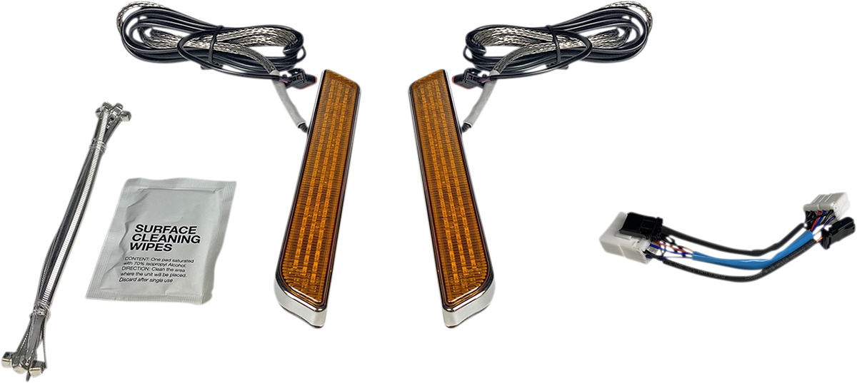 Custom Dynamics Amber LED Front Fork Leg Turn Singles 1996-2017 Harley Softail