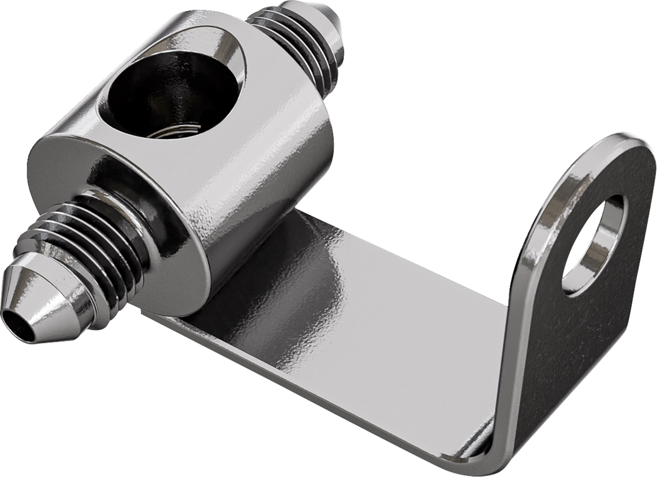Goodridge 1/8" NPT Rear Brake Junction Block Switch Mount Bracket for Harley