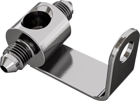 Goodridge 1/8" NPT Rear Brake Junction Block Switch Mount Bracket for Harley