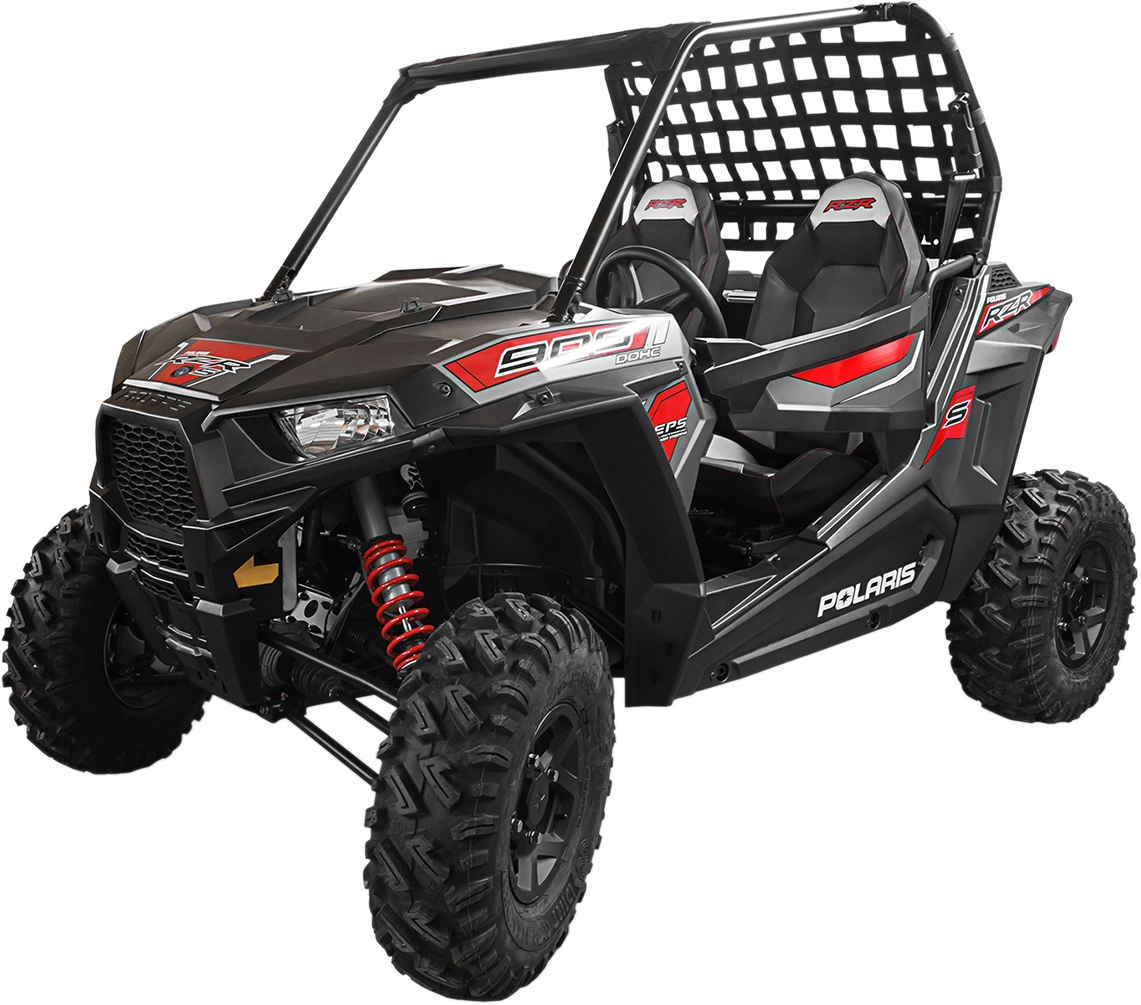 Kimpex Black Polyester UTV Side by Side Rear Net 2011-21 Polaris RZR 570 EPS 570