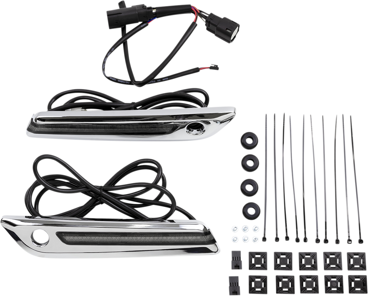 Ciro Rear LED Saddlebag Hinge Latch Covers 2014-2024 Harley Touring Models