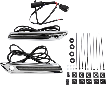 Ciro Rear LED Saddlebag Hinge Latch Covers 2014-2024 Harley Touring Models