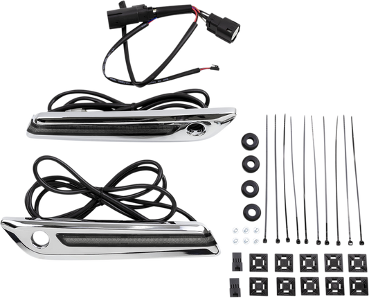 Ciro Rear LED Saddlebag Hinge Latch Covers 2014-2024 Harley Touring Models