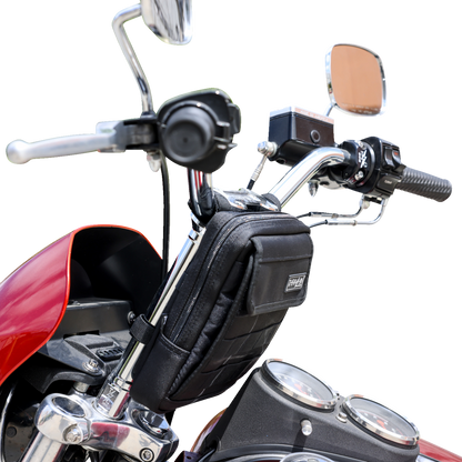 Thrashin Slim Black Motorcycle Handlebar Riser Storage Bag for Harley Davidson
