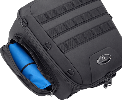 Saddlemen Black Textile Tactical Tunnel Cruiser Tail Bag for Harley Touring
