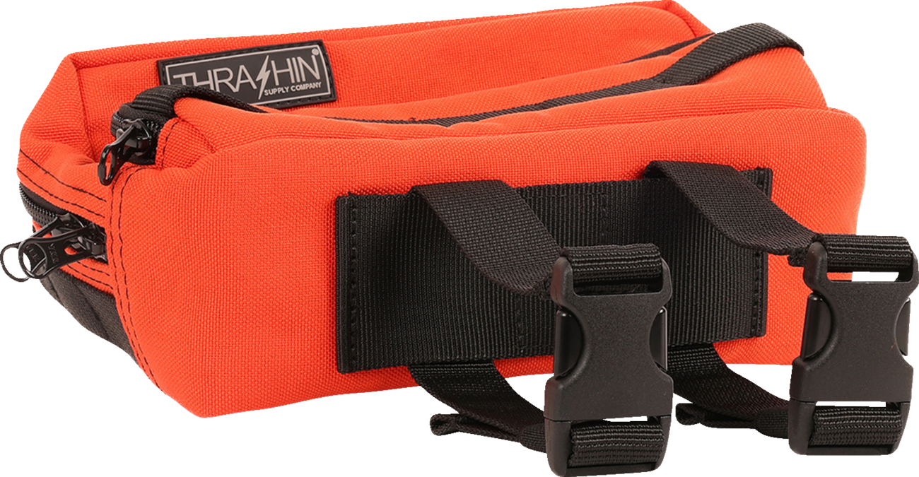 Thrashin Supply Orange Motorcycle Handlebar Storage Bag Plus for Harley THB-0028