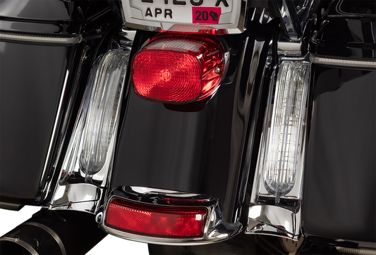 Ciro Chrome Saddlebag Red LED Filler Panel Lights fits 2014-2024 Harley Touring