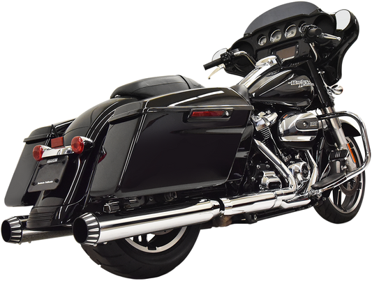 Bassani Chrome QNT 4" Slip On Exhaust Mufflers 17-20 Harley Touring Bagger FLHX