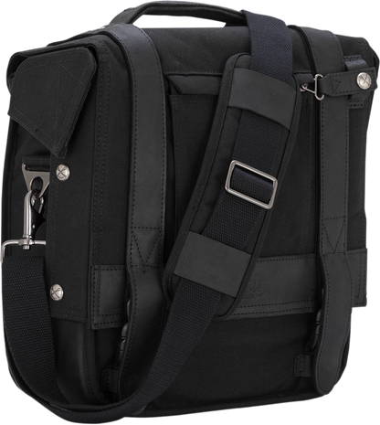 Burly Brand Voyager Cordura Black Leather Universal Motorcycle Saddlebag