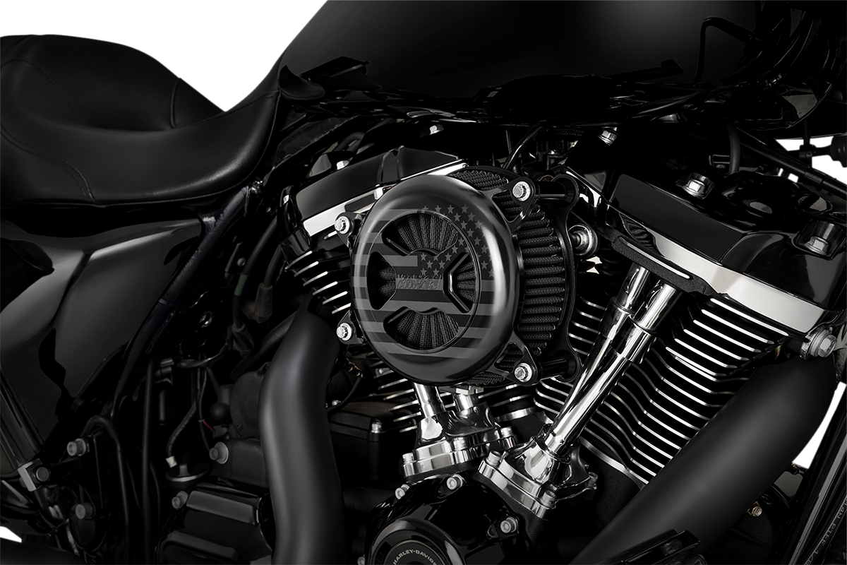 Vance & Hines Black VO2 America Air Filter Cleaner Kit 2017-2024 Harley Touring